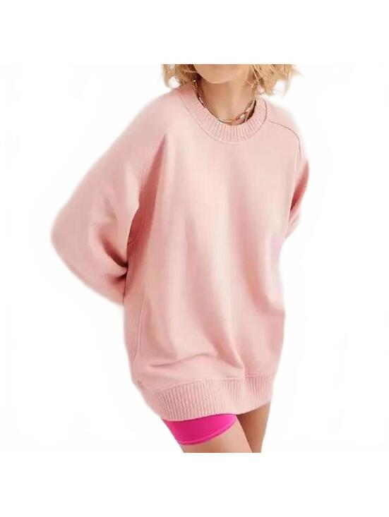 aerie Tops - Aerie "Down to Earth" Oversized Crewneck Sweatshirt Baby Pink Medium Loungewear